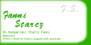 fanni starcz business card